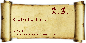 Krály Barbara névjegykártya