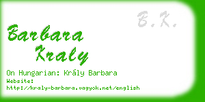 barbara kraly business card