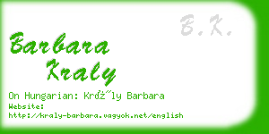 barbara kraly business card